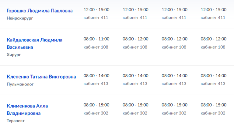 График работы узких специалистов ГБУ ДНР "ММКЦ "БИЛ" г. Мариуполя" | C 23 февраля по 1 марта 2026 года
